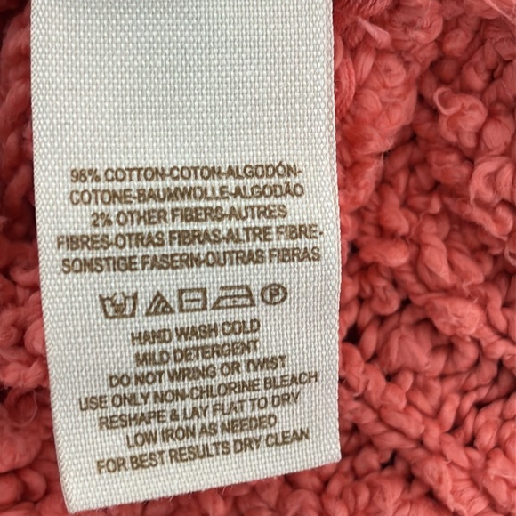 Free People Sweater M Songbird Orange Deep V-Neck Coastal Cowgirl Boho Casual - Picture 11 of 11